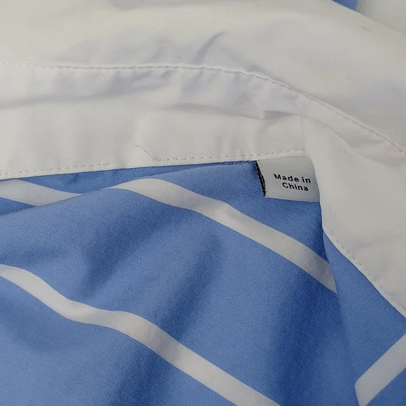 Veronica Beard Poppe Striped Dress Size 8 Preppy Cotton Blend Long Sleeve Collar - Picture 7 of 16